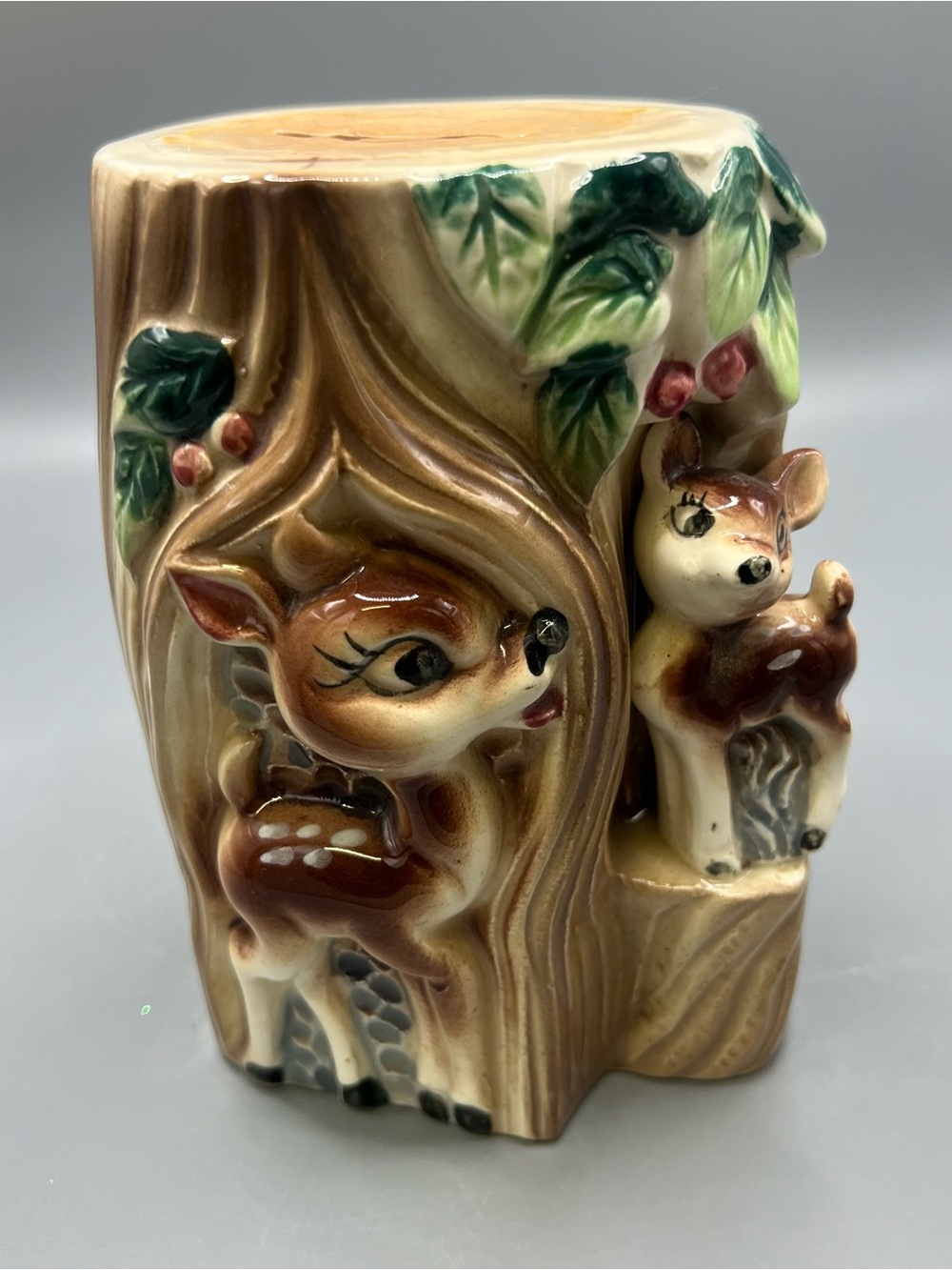 Vintage Bambi Style Deer Baby Piggy Bank Woodland Kitsch MCM Japan